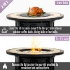 30" Propane Gas Fire Pit Table, 50000 BTU Round Steel Fire Pit with Mosaic Ceramic Tabletop for Outside Patio Deck Garden Backyard- Black - 3 of 4