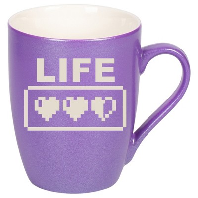 100 North Gaming 10 Ounce Passion Purple Metallic Finish, Comfortably Fits Your Hands, New Bone China Coffee Tea Cup Mug, Life
