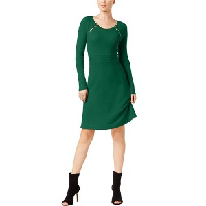 I.N.C International Concepts Womens Zipper-Shoulder Shift Dress, Green, X-Large - 1 of 1
