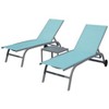 PAGED Outdoor Lounge Chairs Set with Wheels,Outdoor Chaise Lounge with 5 Adjustable Position for Patio,Beach,Yard - 2 of 4