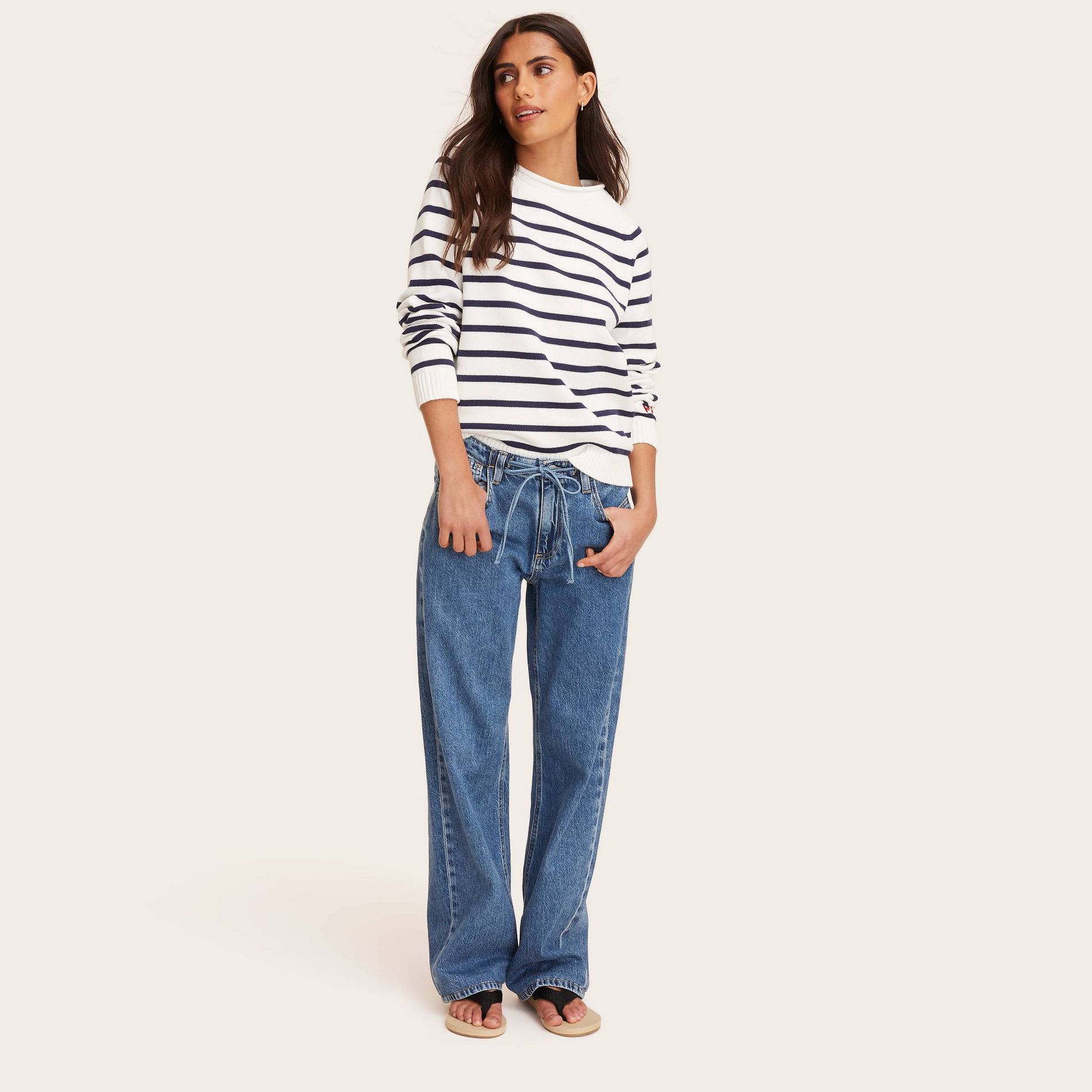 Women's Mid-Rise Cinched Waist Baggy Jeans - Parke x Target Medium Wash