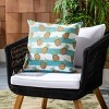 Indoor/Outdoor Pari Pineapple Pillow - Teal/White - 18"X18" - Safavieh - 2 of 3