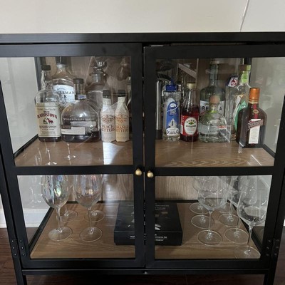 60 Crystal Cove Glass Cabinet Black - Threshold™ Designed With