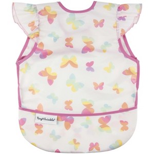 Tiny Twinkle Mess-Proof and Waterproof Baby Bib/Apron with Ruffled Shoulder, Machine Washable and BPA-Free - 1 of 4