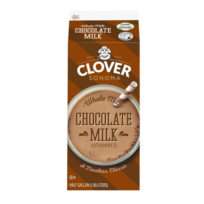 Clover Sonoma Whole Chocolate Milk with Vitamin D - 0.5gal, 1 of 2
