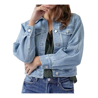 Women's Balloon Sleeve Denim Jacket - RISEN