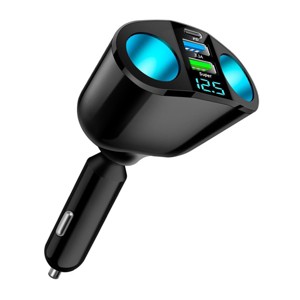 Itopfox 4-in-1 Car Charger Splitter with 2 USB Ports & 2 Sockets, 120W Fast Charging for Phones, Laptops, GPS, Dash Cams, Supports QC3.0 Type C - 1 of 4