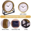 Aoibox Modern Golden Table Clock on Stand, Decorative Desk & Shelf Clock, Silent Mantel Clock for Living Room, Bedroom, Desk, Gift (Gold) - 2 of 4