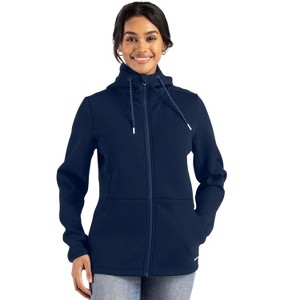 Cutter & Buck Roam Epic Comfort Recycled Womens Full Zip Hooded Jacket - 1 of 2