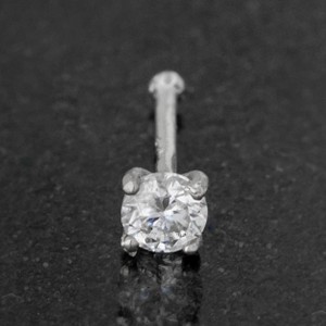Jewelry Avalanche 22G 14K Gold Ball-end Nose Stud with Moissanite - 1 of 2