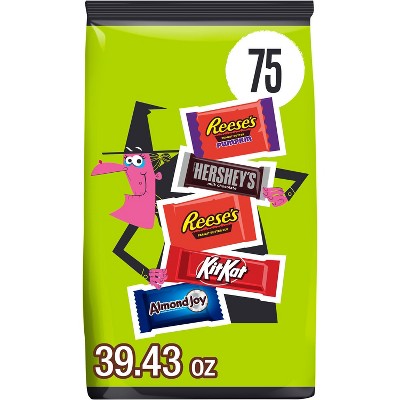 HERSHEY'S Reese's Kit Kat Almond Joy Halloween Candy Variety Bag - 75pc/39.43oz