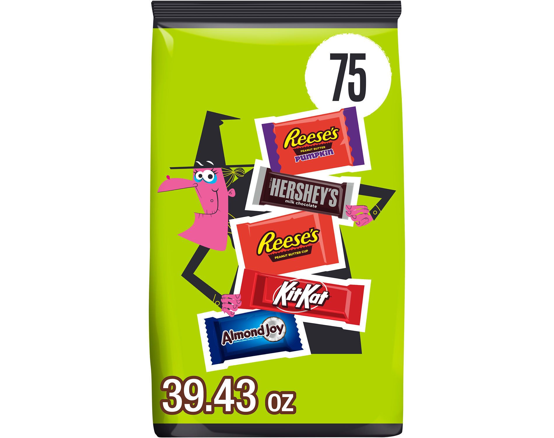 HERSHEY'S Reese's Kit Kat Almond Joy Halloween Candy Variety Bag - 75pc/39.43oz