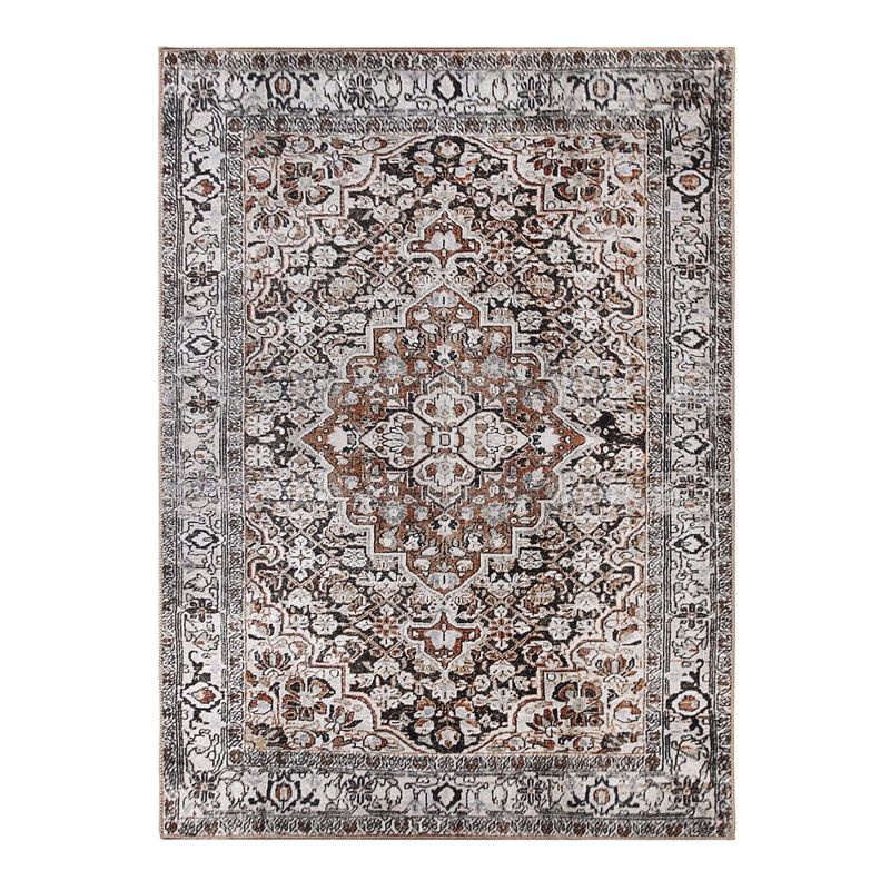 Geometric Floral Medallion Indoor Area Rug or Runner by Blue Nile Mills, 1 of 9