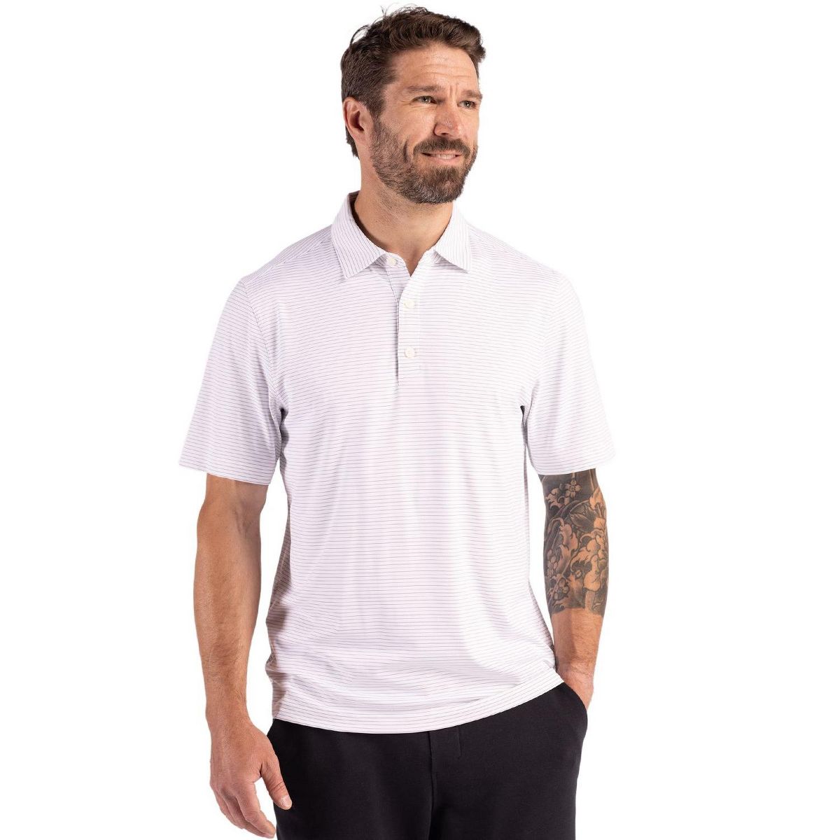 Cutter & Buck Forge Eco Fine Line Stripe Stretch Recycled Mens Polo - thumbnail 9