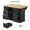 56'' Farmhouse Kitchen Island Cart with Drop Leaf, Power Outlet & 6 Drawers for Storage-Cuddlewood - 4 of 4