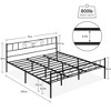 WhizMax King Size Metal Bed with Storage Space, King Bed Frame Platform with Headboard and Footboard, Mattress Foundation, No Box Spring Needed, Black - 2 of 4