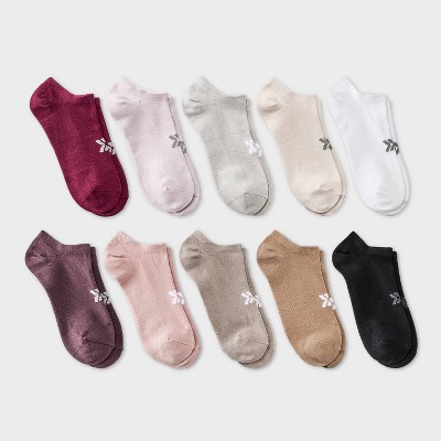 Women's Lightweight Everyday 10pk No Show Socks - All In Motion™ Assorted Color 4-10