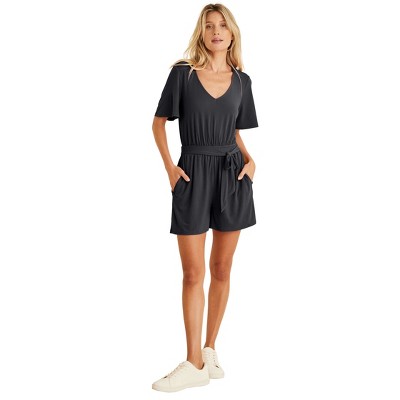 VENUS Womens Tie Waist Romper