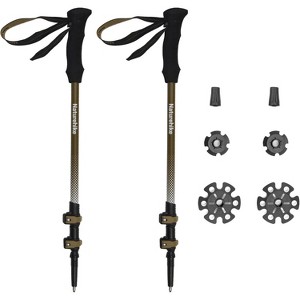 Naturehike Trekking Poles Carbon 169g, Adjustable Ultra-Lightweight Hiking Sticks Unisex Walking Stick with Accessories for Outdoor,Soil Brown,1pc - 1 of 4