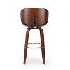 Sapphtopaz Swivel Bar Stools Set of 1 with PU Upholstered Mid-Century High Chair with Curved Backrest Dining Chairs for Kitchen Island - 4 of 4