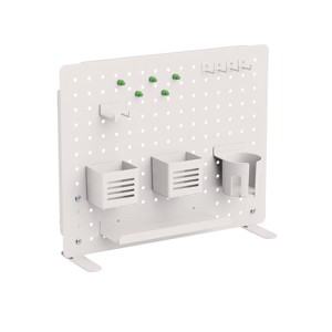 Kantek Pegboard Organizer, Three Compartments, 20.58 x 1 x 17, White, Steel - 1 of 1