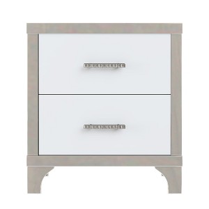 NicBex Elegant Mirrored Nightstand Bedside Table with 2 Drawers for Bedroom and Living Room - 1 of 4