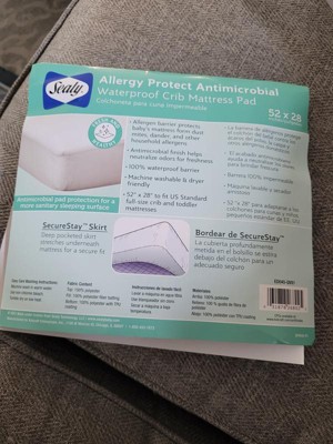 Sealy Allergy Protect Antimicrobial Waterproof Crib Mattress Pad