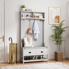 Vynxaria Hall Trees: Gray 3-in-1 Entryway Organizer with Drawers and Padded Bench - 2 of 4