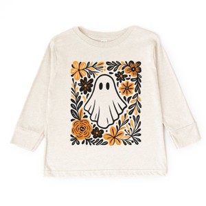 Ghost Floral Orange - Toddler Long Sleeve Graphic Tee and Youth Long Sleeve Graphic T-Shirt - 1 of 3
