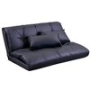 Angel Sar Adjustable Floor Sofa Bed, PU Futon Lazy Sofa, Folding Couch, Gaming Sofa with 2 Pillows for Living Room, Bedroom, Black - 4 of 4