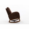 CAVINAS Upholstered Accent Chair with Wood Legs,Modern Rocking Chairs with High Back and Side Pocket for Bedroom,Reading Room - 3 of 4