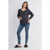 Hello Miz Women's V Neck Long Sleeve Front Pocket Maternity Sweatshirt Top - 4 of 4