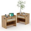 coucheta Nightstand, Boho Night Stand Bedside Table with Type-C Charging Station and 2 Drawers, Mid-Century Modern Wooden Nightstand for Bedroom - 2 of 2