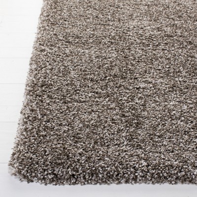 Luxurious Gray Hand-Knotted Shag Rug in Wool and Synthetic Blend - 2' x 4'