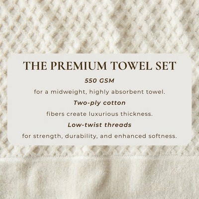 Ivory Cotton Quick-Dry Textured Bath Towel Set for Kids (4 Pack)