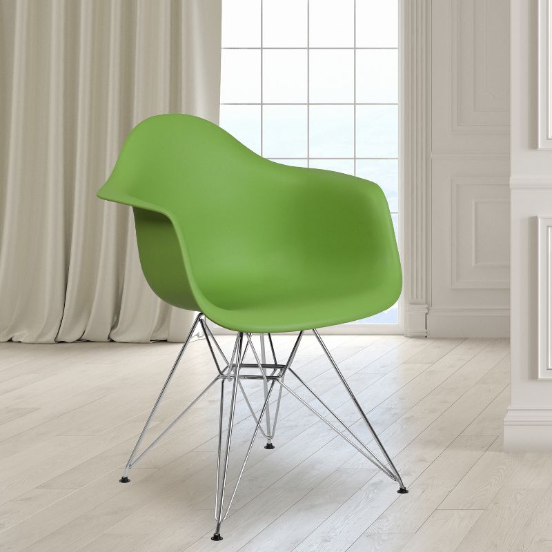Flash Furniture Alonza Series Plastic Chair with Arms and Chrome Base, 3 of 7