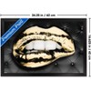 Trends International Reinders: Glam - Gold Lips Framed Wall Poster Prints Black Framed Version 14.725" x 22.375" - 3 of 4