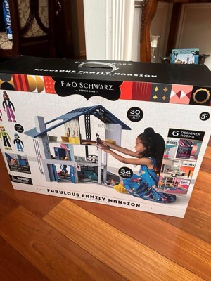 F.A.O. Schwarz Fabulous Family Mansion Luxury Dollhouse - 34pcs