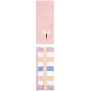 REGALWOVEN Chic Pattern Cotton Soft Absorbent Hand Towels for Bathroom 13" x 30"/13" x 29" 2 Pcs - 1 of 4