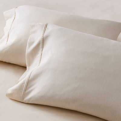 King Melange Dyed Pillowcase Set Oatmeal - Hearth & Hand™ with Magnolia