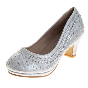 Nanette Lepore Girls Low Heeled Dress Pumps. (Little Kids Big Kids), Silver,  Size: 2 : Target
