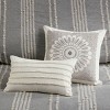 Sapphtopaz Bedding Set Duvet Cover Set Tufted Chenille Cotton with Stripes Printing 3 Piece 1 Cover, 2 Pillow Shams - 4 of 4