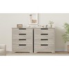 4 Drawer Dresser for Bedroom, Grey Nightsnad Chest of Drawers with Embedded Handles Design, Wooden Dresser Organizer for Living Room Nursery Entryway - 4 of 4