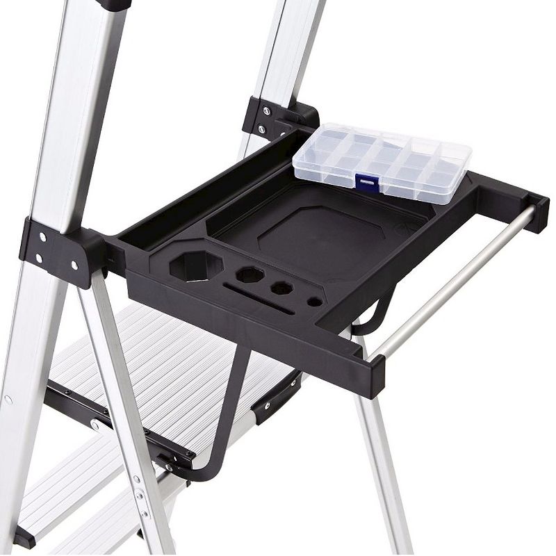 Rubbermaid 3-Step Lightweight Aluminum Step Stool with Oversized Project Tray, 5 of 6