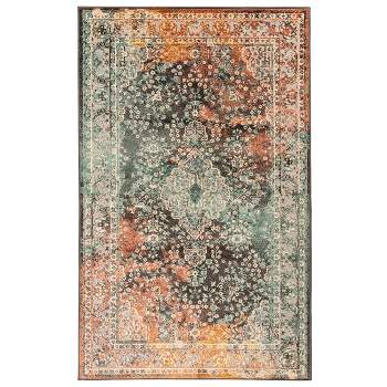 Bohemian Eclectic Modern Floral Traditional Mandala Indoor Area Rug by Blue Nile Mills