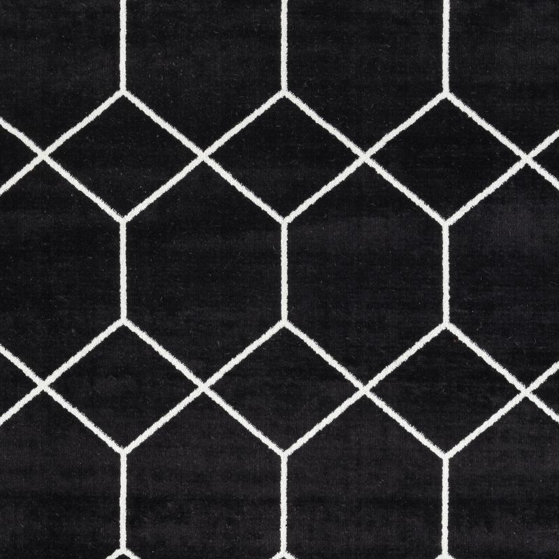 LIVN CO. Contemporary Trellis Geometric Woven Area Rug, Cream/Black, 5 of 10