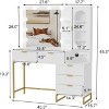 Vanity Table with Mirror and Lights, Power Outlet, 5 Drawers, 7 Shelves Storage, 3 Light Modes Dressing Table - 2 of 4