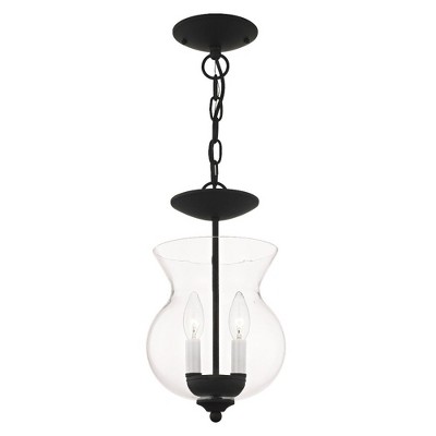 Heritage Black Mini Pendant with Clear Glass Shade