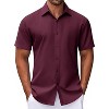COOFANDY Mens Dress Shirts Button Down Short Sleeve Shirt Summer Shirts Business Casual Wedding Shirt - 2 of 4