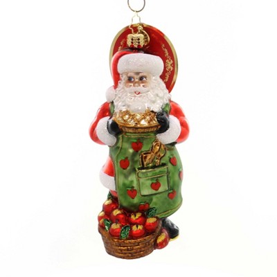 Christopher Radko 6.25" Apple Of Santa's Eye Santa Apple Pie  -  Tree Ornaments